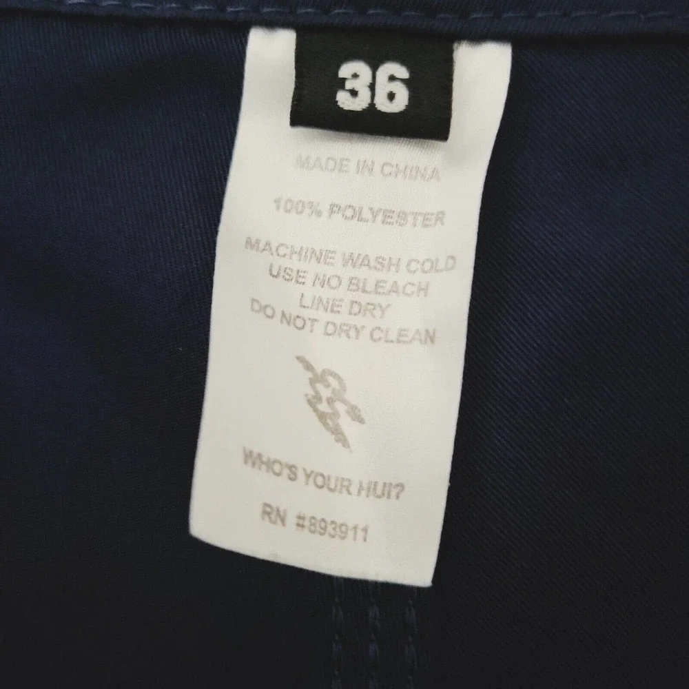 Da Hui Board Shorts Mens Size 36 Navy Blue‎ Swim Swimming Pocket 10.5